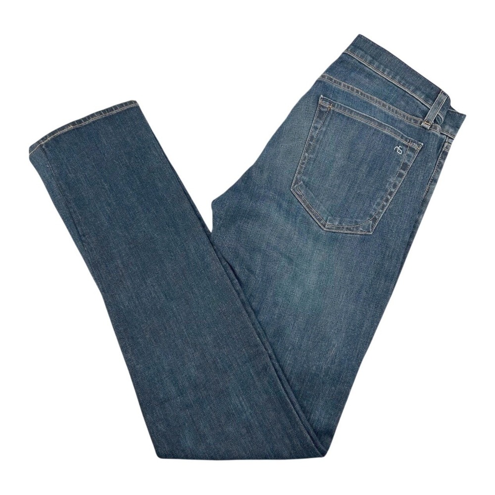 Mens Rag & Bone Standard Issue Fit 2 Slim Leg Jeans 31x34 Dark Indigo Button Fly